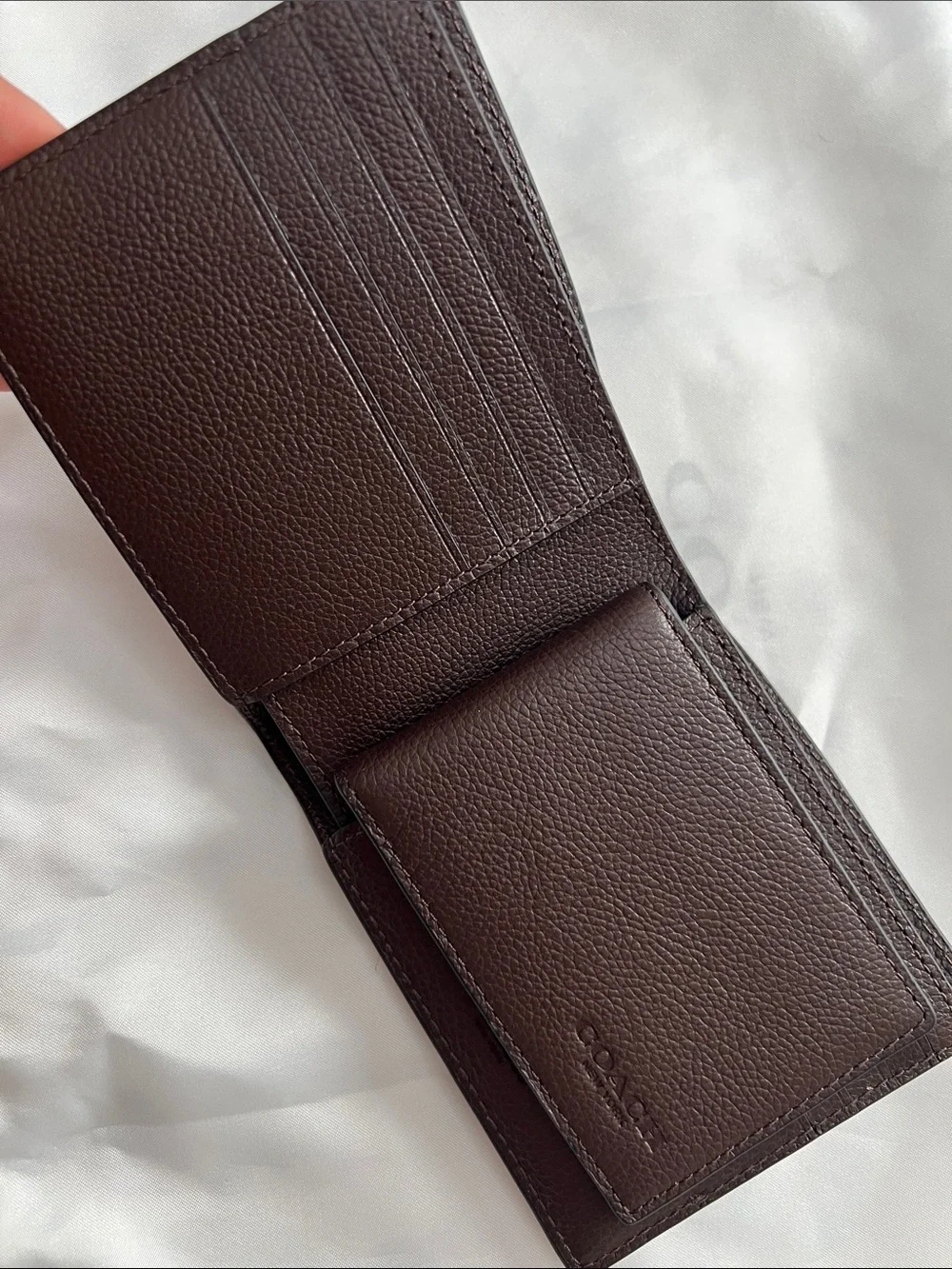 Coach Brown Pebbled Leather Bifold Wallet
